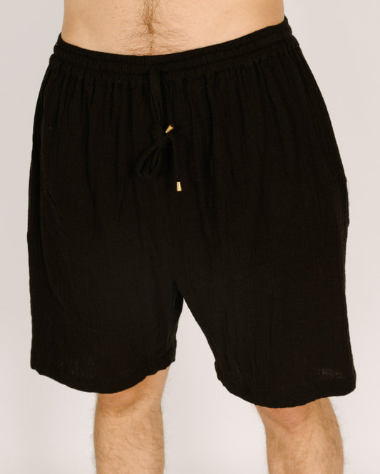 Short black trousers for men