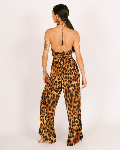 Leopard Print Silk Pants