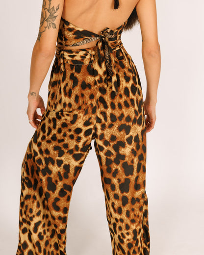 Leopard Print Silk Pants