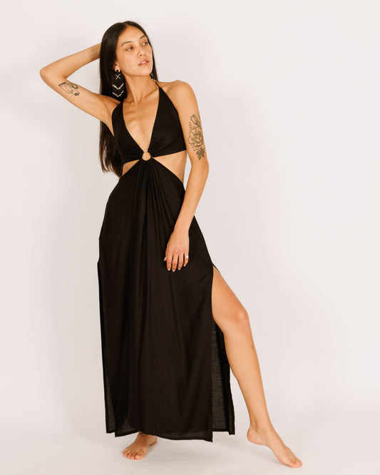 Black Ring Maxi Dress