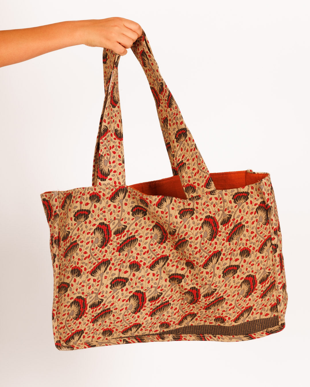 Large Floral Red Shoulder Bag