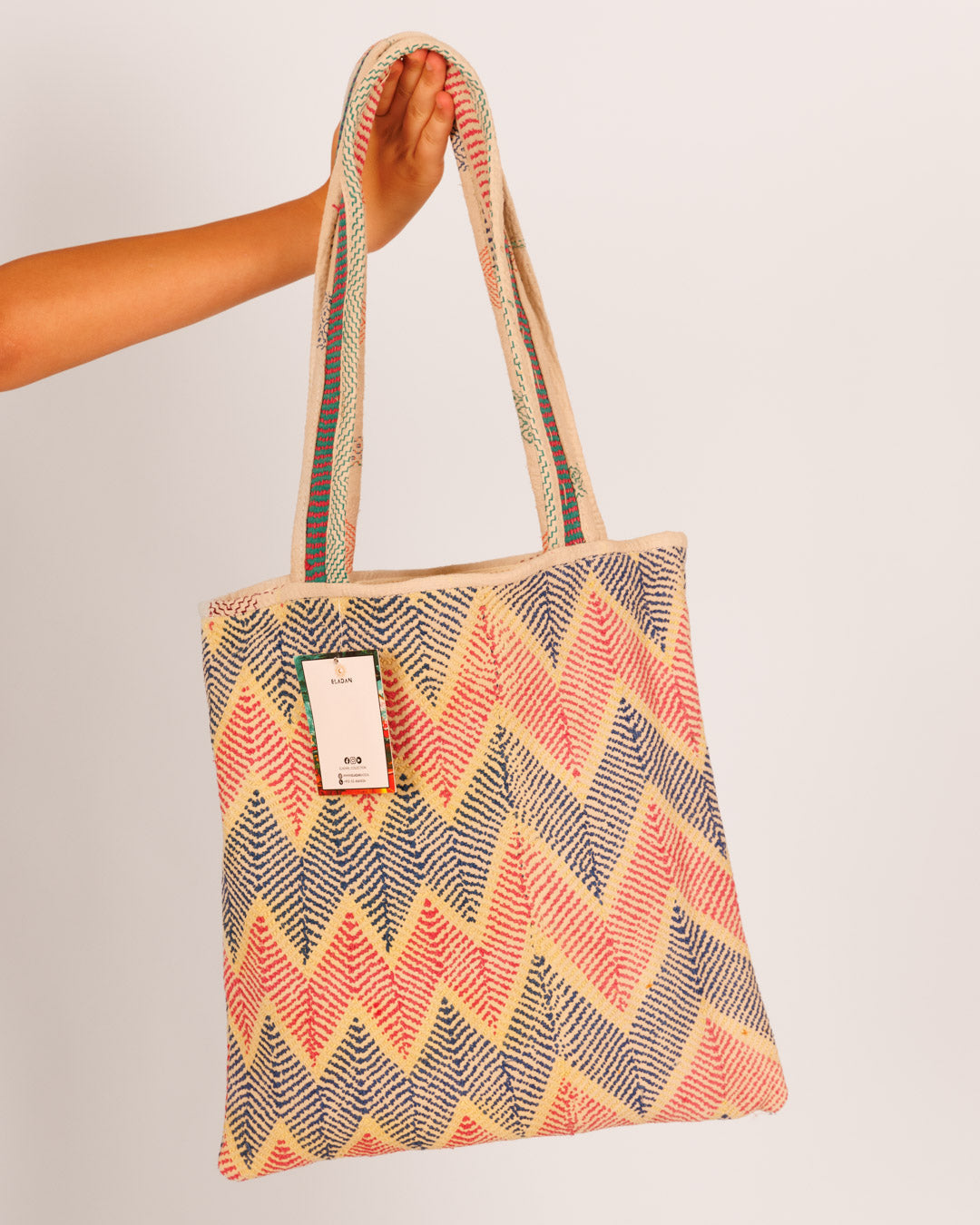 Pink and Blue Zigzag Bag