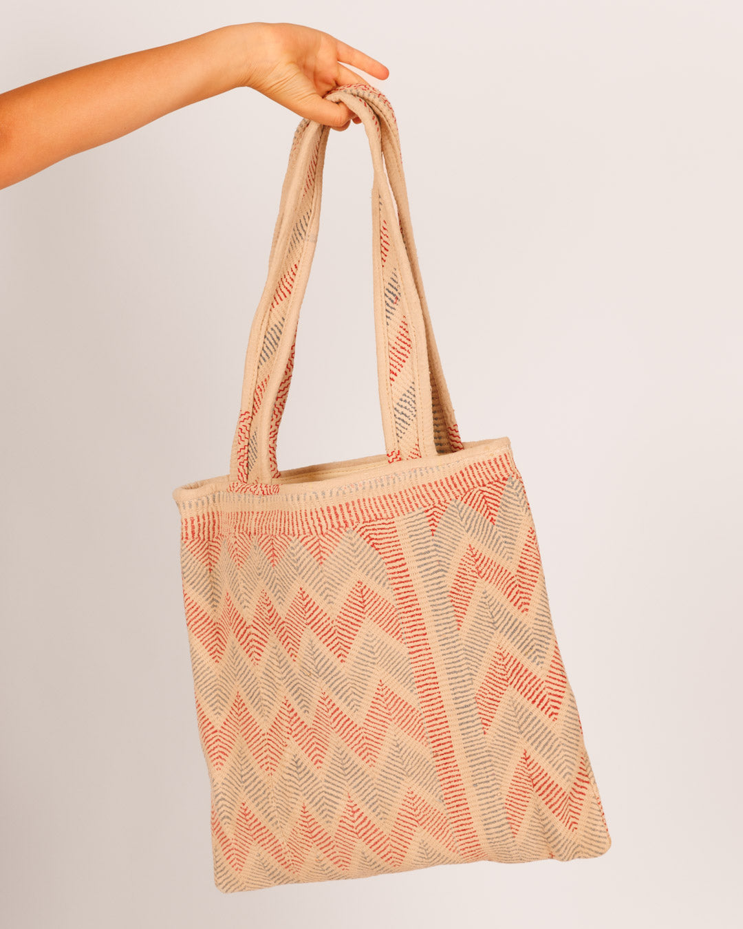 Pink and Light Blue Zigzag Bag