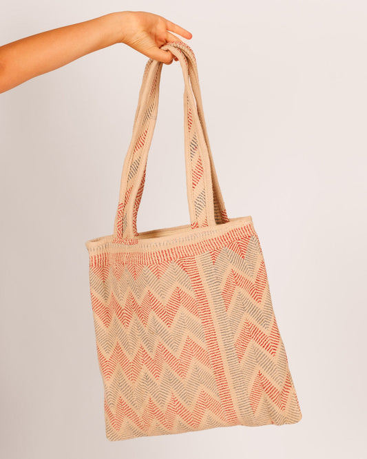 Pink and Light Blue Zigzag Bag