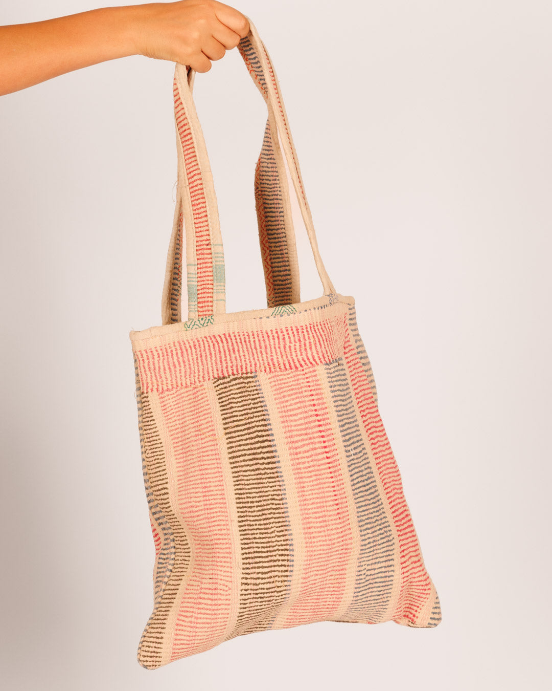 Vertical Striped Bags – Pink, Blue, Brown