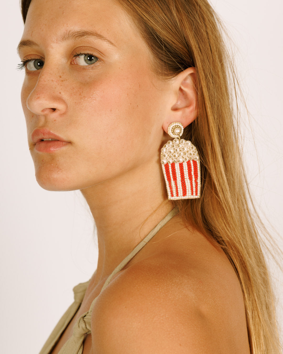 Beaded Earrings - Popcorn