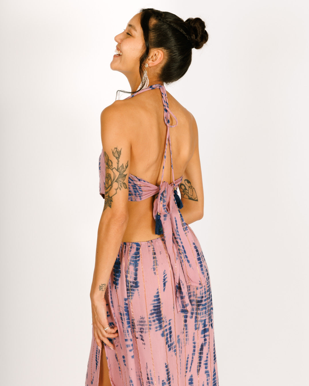 Maxi Dress with Purple and Blue Tie-Dye Ring