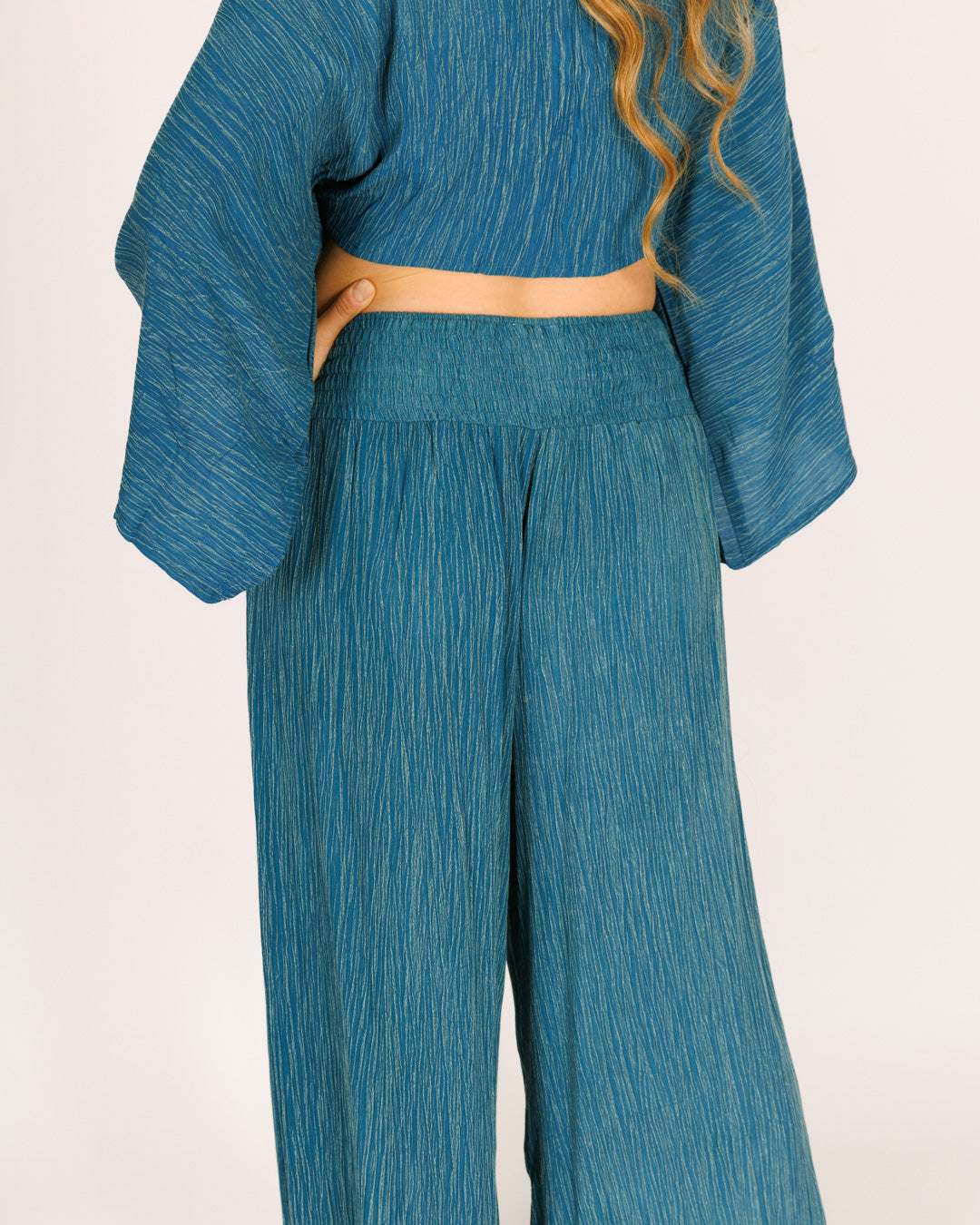 Blue Crinkled Crepe Set