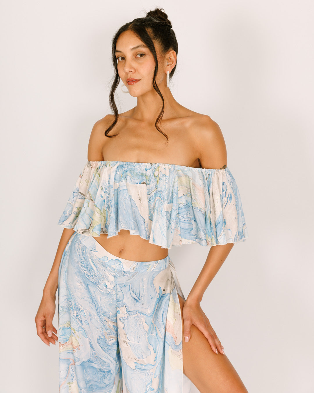 Blue Top Flowy Tye-Dye