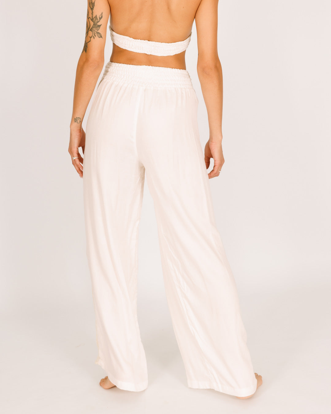 long cotton mesh trousers