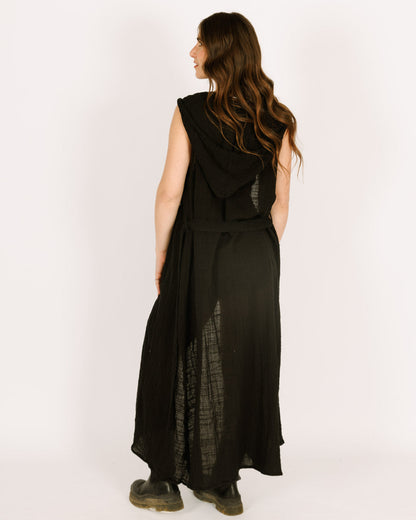 Black Maxi Kimono Sleeveless